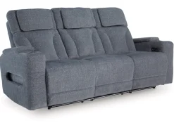 Studio Cave 2 Power Sofa W/ Drop Down Table In Steel