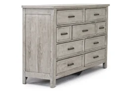 Sullivan Panel Bed W/ Storage, Dresser, Mirror & Nightstand In Drift Gray, Queen