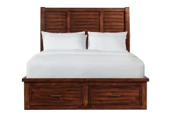 Sullivan Panel Bed W/ Storage, Dresser, Mirror & Nightstand In Drift Gray, Queen