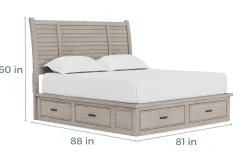 Sullivan Panel Bed W/ Storage In Drift Gray, Queen