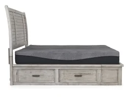 Sullivan Panel Bed W/ Storage In Drift Gray, Queen