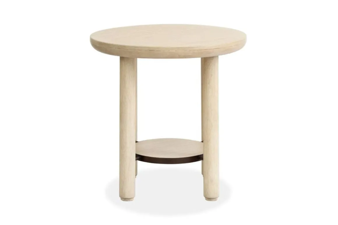 Sunset Cove Round End Table In Sanibel Brown