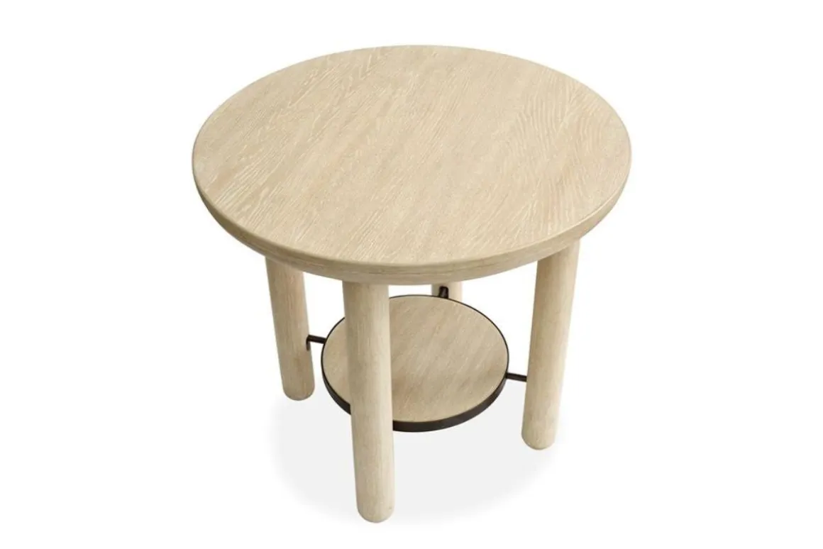 Sunset Cove Round End Table In Sanibel Brown