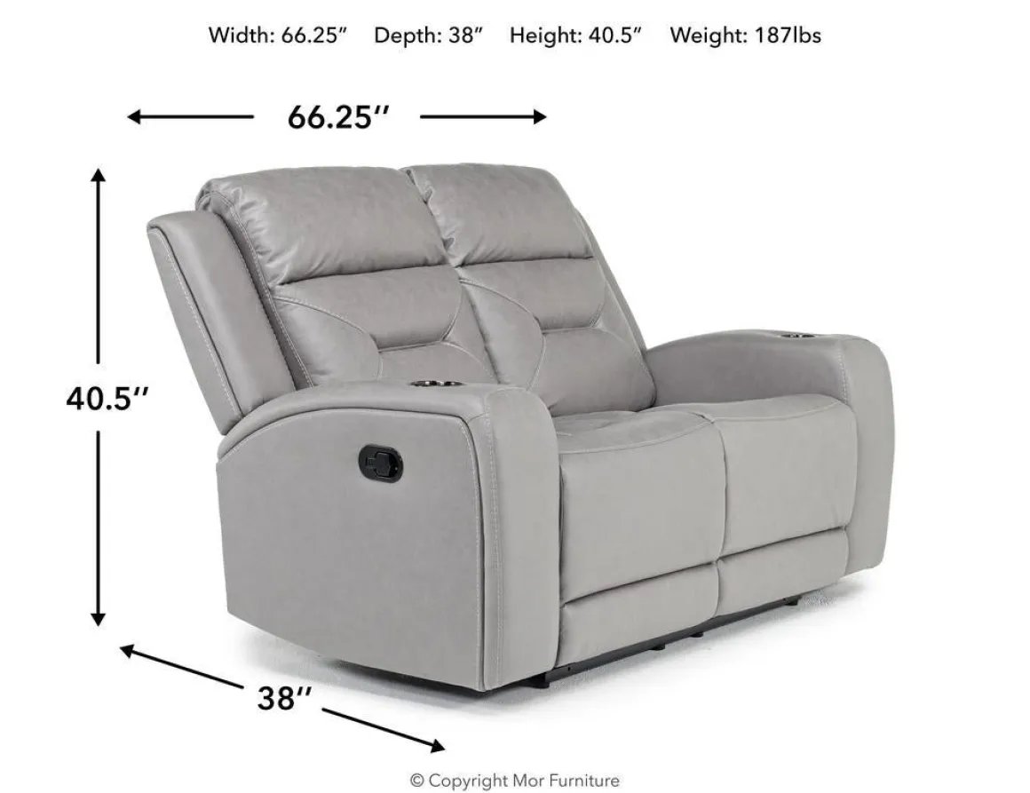 Tahoe Reclining Loveseat In Light Gray