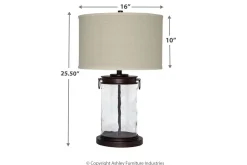Tailynn Table Lamp In Clear/Bronze Finish