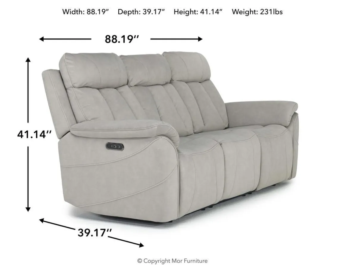 Tate 2 Power Sofa In Mink