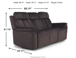 Tate 2 Power Sofa In Mink