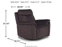 Tate Power Gliding Recliner In Dove