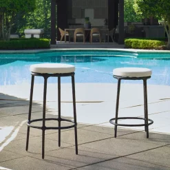 Thayer Outdoor Barstool In Bronze