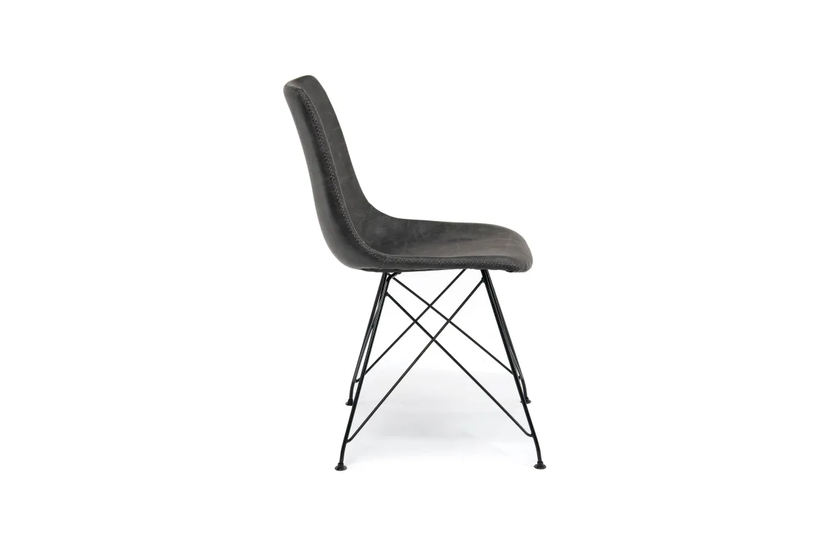 Theo Side Chair In Slate Leather