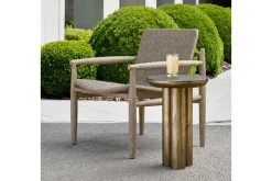 Thorp Outdoor Round Accent Table In Bronze
