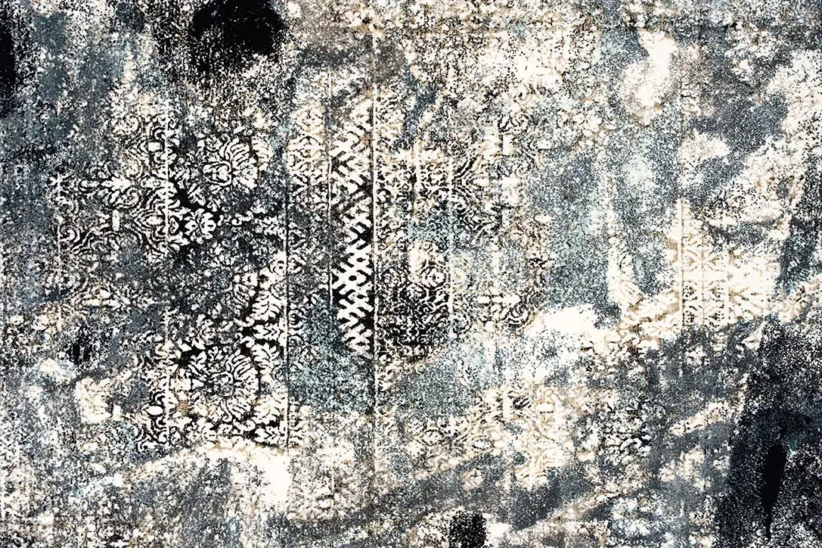 Titanium Rug In Navy Blue, 5’ X 8’