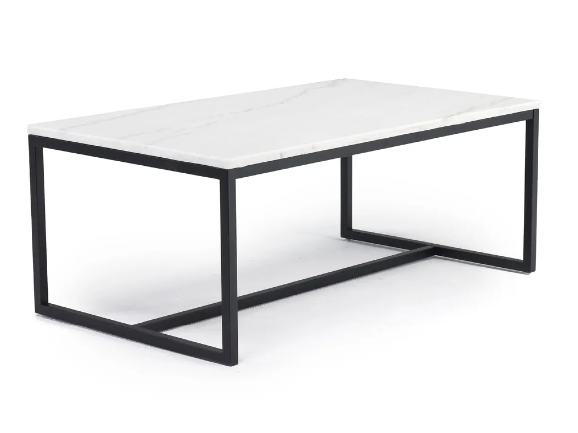 Torin Coffee Table In White Marble/Black