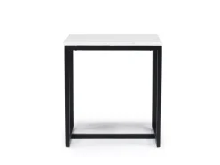 Torin End Table In White Marble/Black