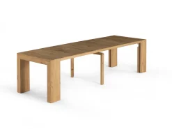 Transformer Extendable Dining Table, 4 Chairs & Bench In Scandinavian Oak