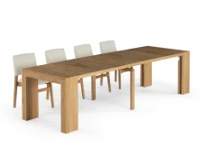 Transformer Extendable Dining Table & 4 Chairs In Scandinavian Oak