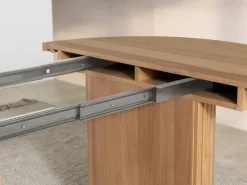 Transformer Round Extendable Dining Table, 4 Chairs & Bench In Scandinavian Oak