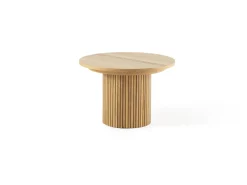 Transformer Round Extendable Dining Table, 4 Chairs & Bench In Scandinavian Oak