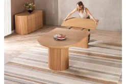 Transformer Round Extendable Dining Table & 4 Chairs In Scandinavian Oak