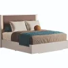 Tullia Upholstered Panel Bed W/ Storage In Pearl Line/Eco Stone, Queen