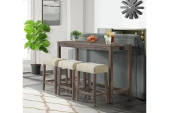 Turner Counter Height Sofa Bar Table W/ 3 Stools In Gray