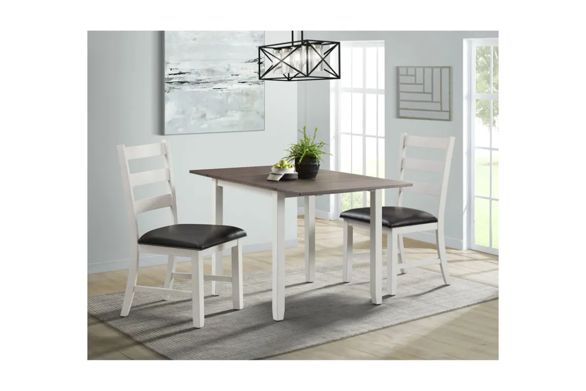 Tuttle Dining Table & 2 Chairs In White