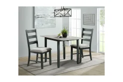 Tuttle Dining Table & 2 Chairs In White