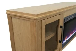 Tybee Fireplace Console In Black, 85 Inch