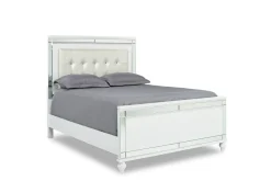 Valentino Panel Bed In White, Twin