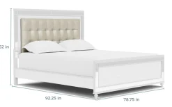 Valentino Panel Bed In White, Twin