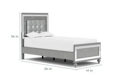 Valentino Panel Bed In White, Twin