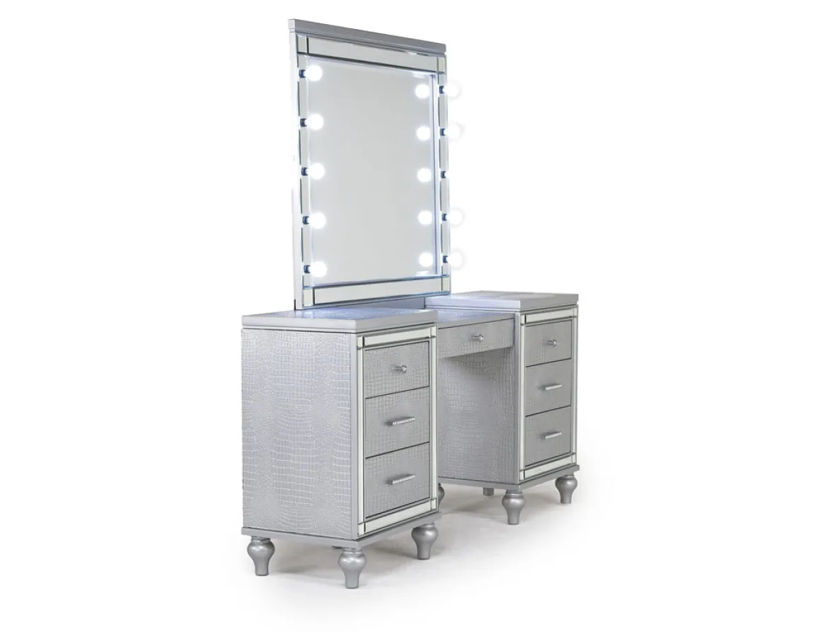 Valentino Vanity & Mirror In Silver