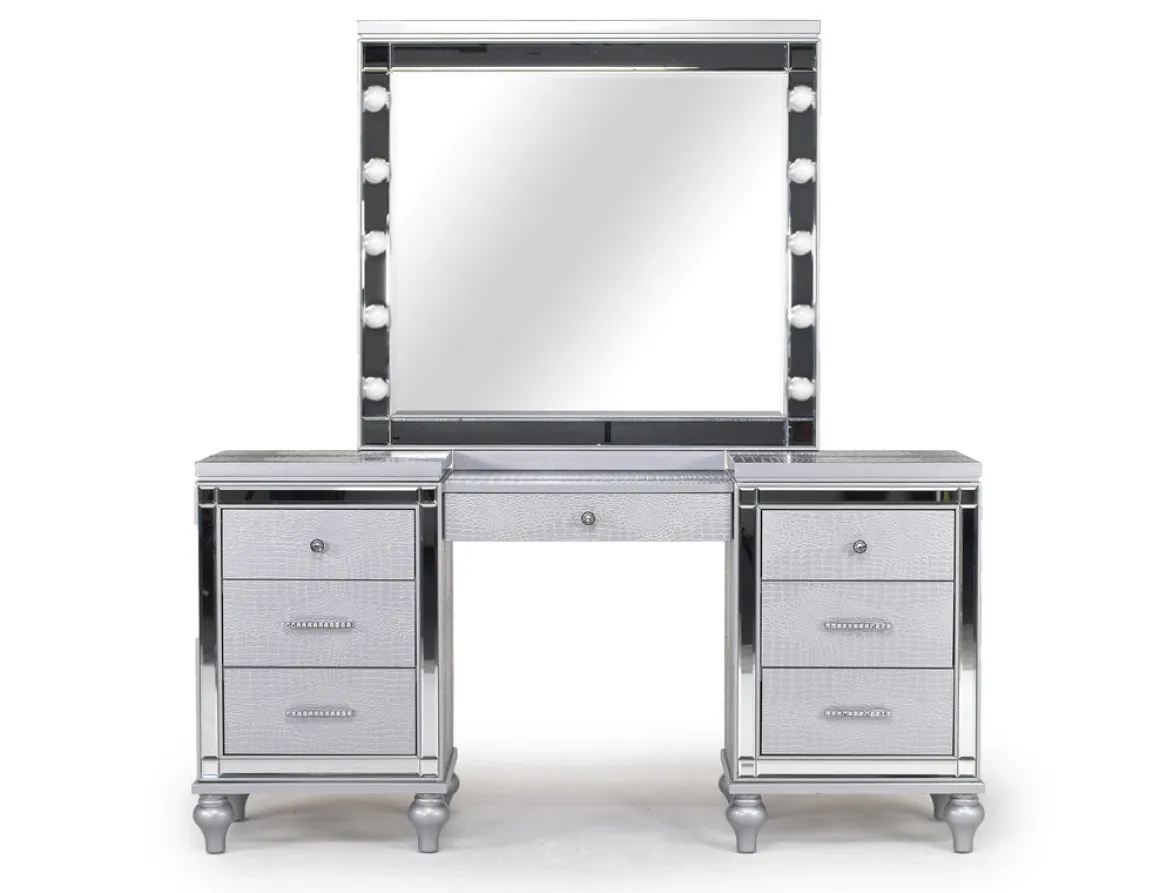Valentino Vanity & Mirror In Silver