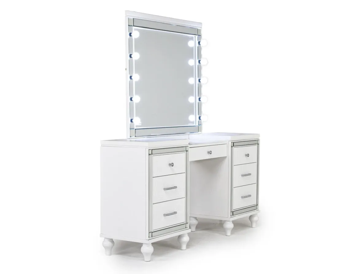 Valentino Vanity & Mirror In Silver