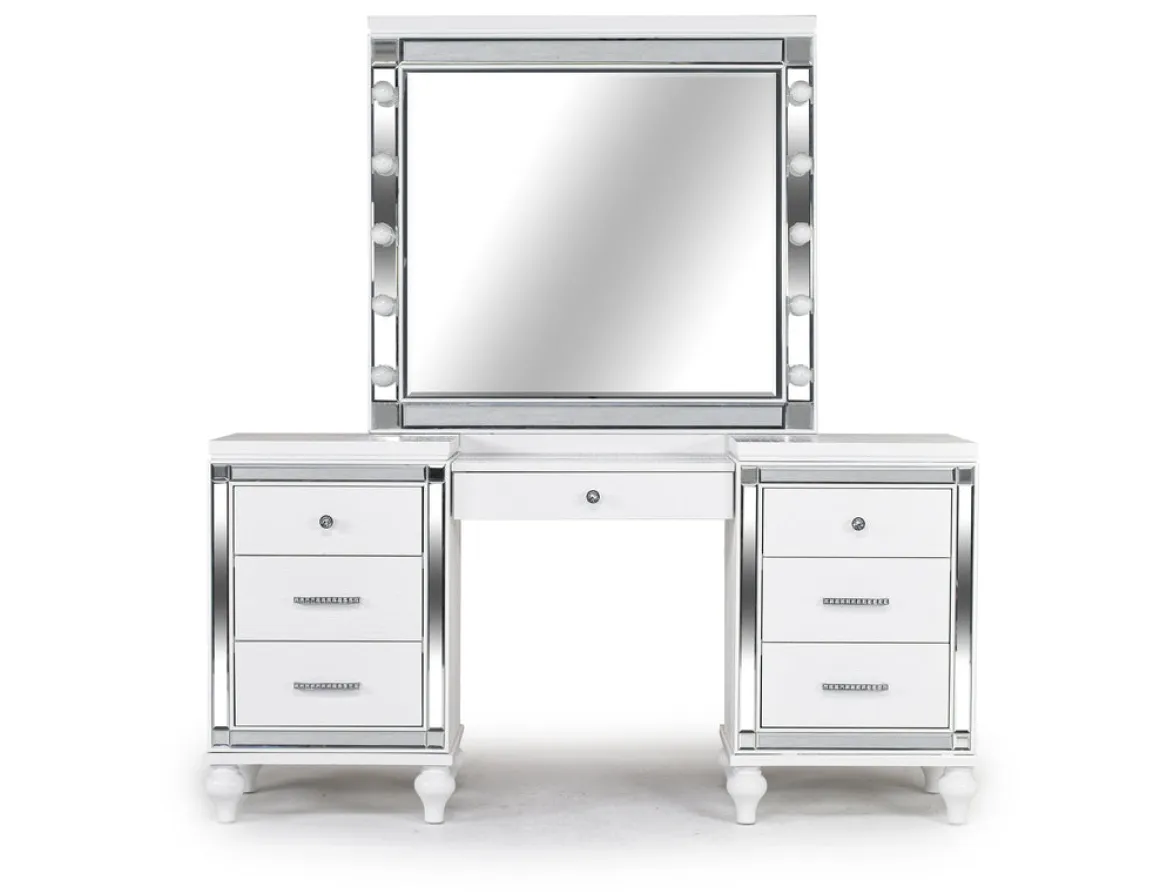 Valentino Vanity & Mirror In Silver