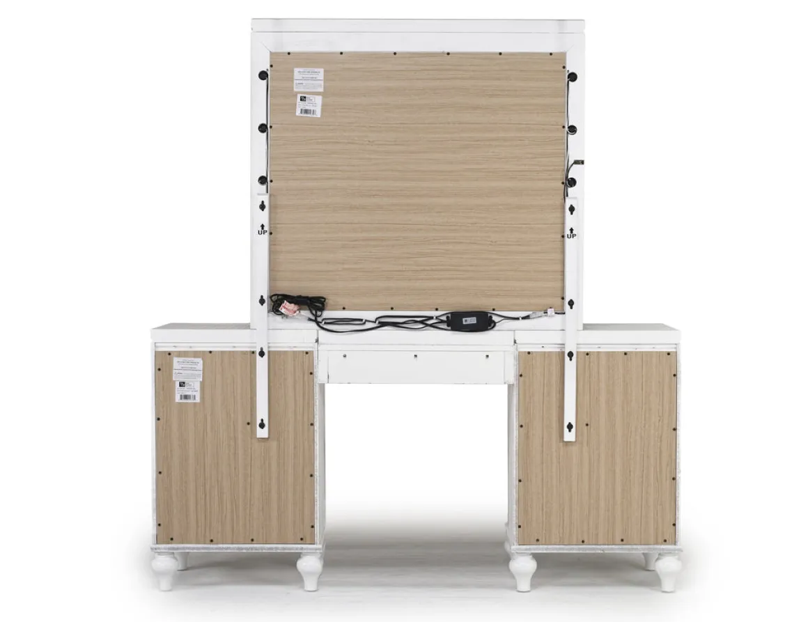 Valentino Vanity & Mirror In Silver