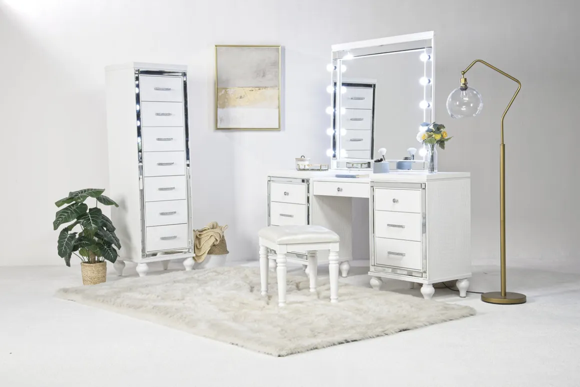 Valentino Vanity & Mirror In Silver