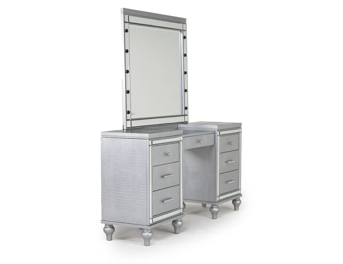 Valentino Vanity & Mirror In Silver