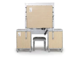 Valentino Vanity, Mirror & Stool In Silver