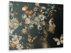 Valfer Female W/ Floral Wall Art