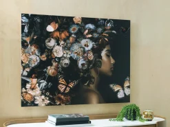 Valfer Female W/ Floral Wall Art