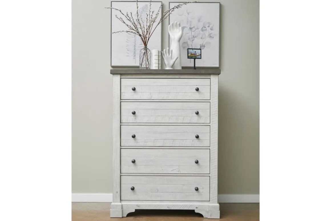 Valley Ridge Chest In White Gray Finish