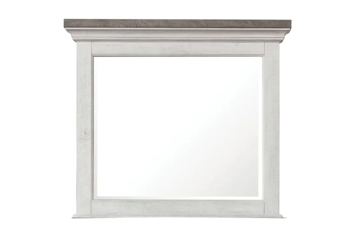 Valley Ridge Mirror In White Gray Finish