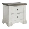 Valley Ridge Nightstand In White Gray Finish