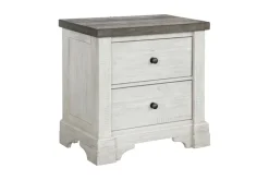 Valley Ridge Nightstand In White Gray Finish