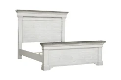 Valley Ridge Panel Bed In White Gray Finish, Queen