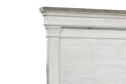 Valley Ridge Panel Bed In White Gray Finish, Queen