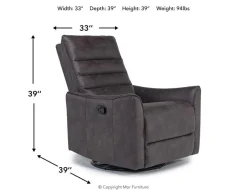 Vasco Recliner In Dallas Light Gray Leather