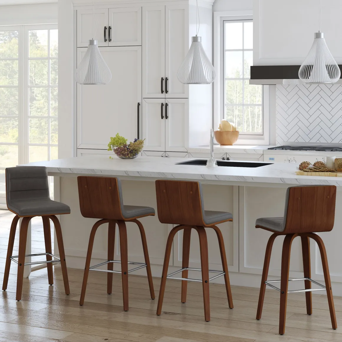 Viena Counter Height Stool In Gray