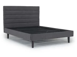 Vista Upholstered Adjustable Foundation Bed In Charcoal, Full